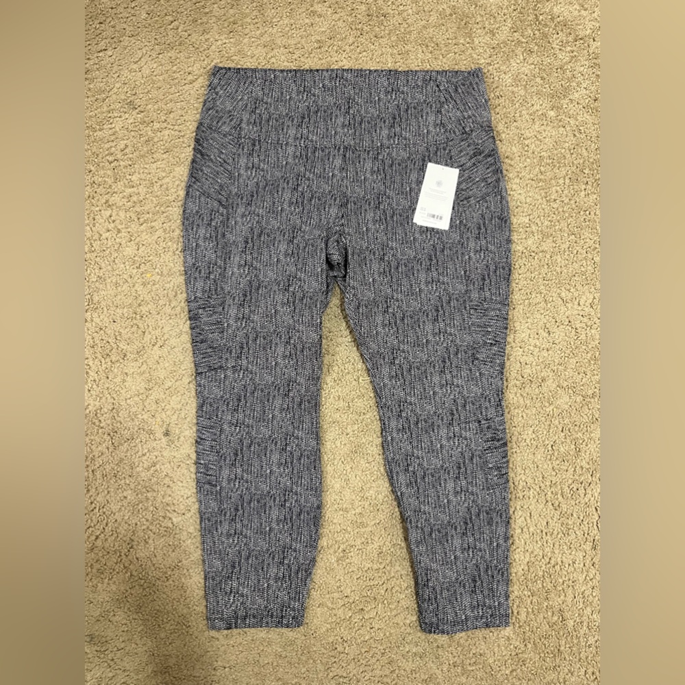 Athleta Marled Gray High-Rise Ankle Zip Leggings - Picture 4 of 5